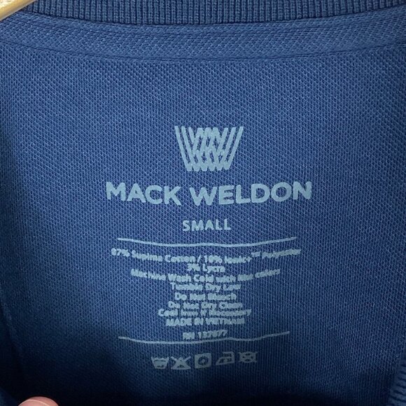 NEW Mack Weldon Performance Polo Short Sleeve Tee Blue Technical T-Shirt Small S - Picture 5 of 8